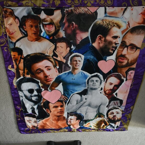 Chris Evans Marvel Captain America Fleece Throw Blanket 47"x60" & pillow throw - Picture 4 of 13
